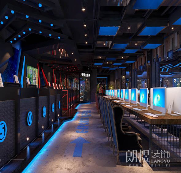 動感時尚電競網(wǎng)咖裝修效果圖