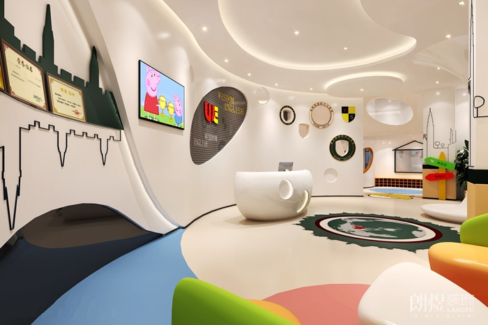 接待大廳-UE少兒英語培訓(xùn)機(jī)裝修設(shè)計效果圖