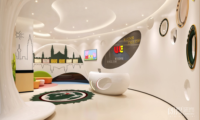 接待大廳-UE少兒英語培訓(xùn)機(jī)裝修設(shè)計效果圖