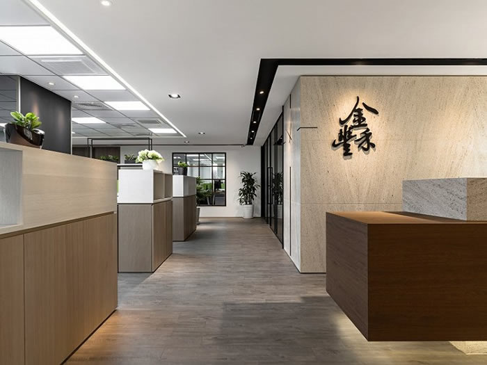 辦公室前臺(tái)側(cè)面裝修效果圖