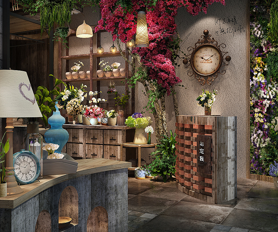 高清花店裝修設計效果圖