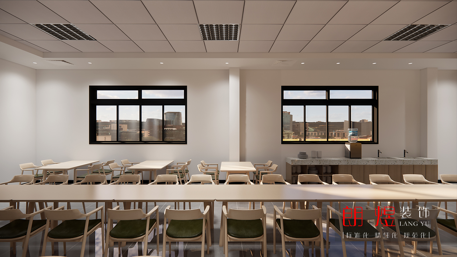 園區(qū)工廠員工食堂裝修改造設計效果圖